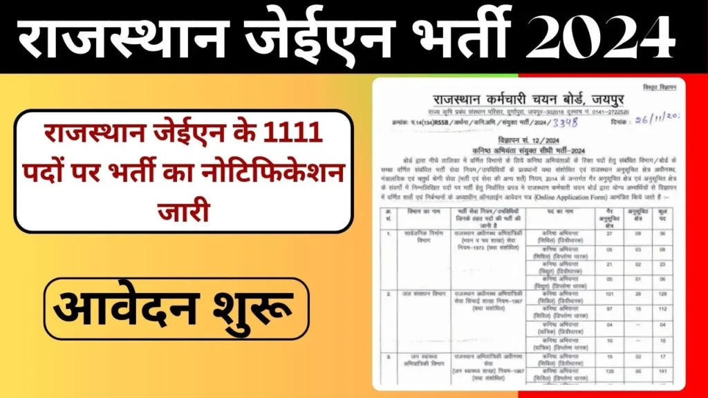 RSMSSB JEN Vacancy 2024 Notification Released