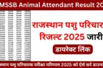 RSMSSB Animal Attendant Result 2025 Released Check here